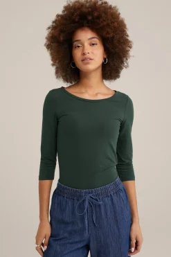 T-shirt met driekwart mouwen