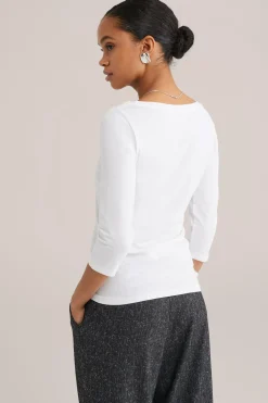 T-shirt met driekwart mouwen