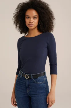 T-shirt met driekwart mouwen