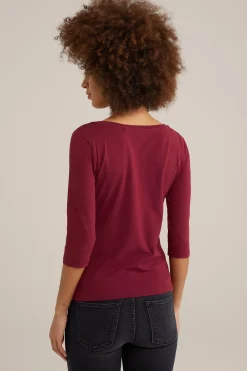 T-shirt met driekwart mouwen