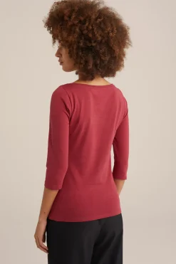 T-shirt met driekwart mouwen
