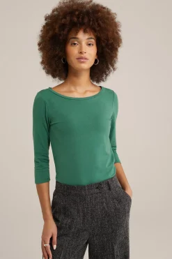 T-shirt met driekwart mouwen