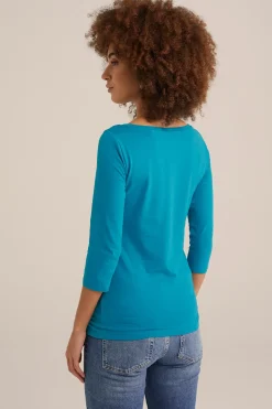 T-shirt met driekwart mouwen