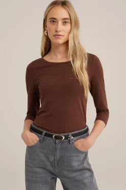 T-shirt met driekwart mouwen