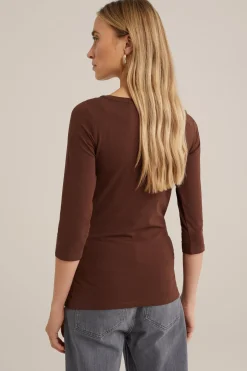 T-shirt met driekwart mouwen