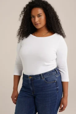 T-shirt met driekwart mouwen - Curve