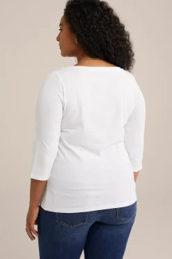 T-shirt met driekwart mouwen - Curve