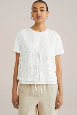 T-shirt met gehaakt vestje