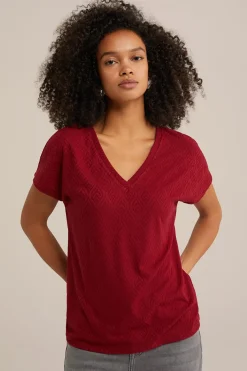 T-shirt met jacquard-dessin