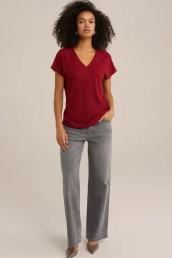 T-shirt met jacquard-dessin