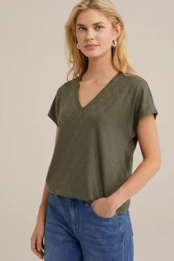 T-shirt met jacquard-dessin