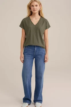 T-shirt met jacquard-dessin