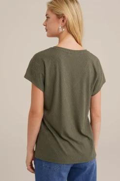 T-shirt met jacquard-dessin