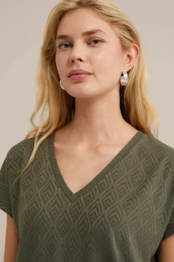 T-shirt met jacquard-dessin