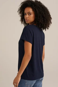T-shirt met jacquard-dessin