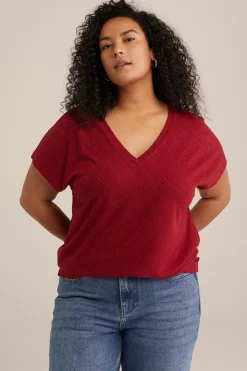T-shirt met jacquard-dessin - Curve