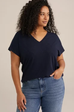 T-shirt met jacquard-dessin - Curve