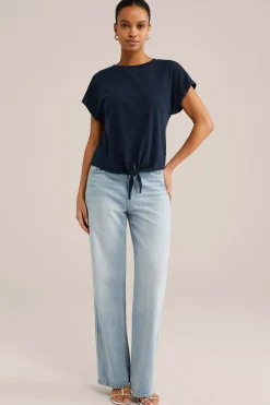 T-shirt met knoopdetail