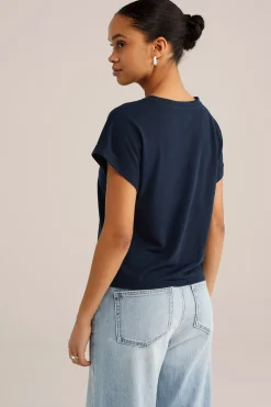 T-shirt met knoopdetail