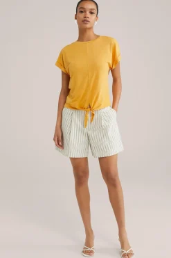 T-shirt met knoopdetail