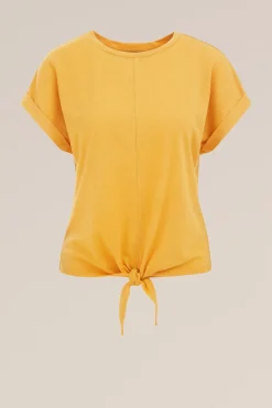 T-shirt met knoopdetail