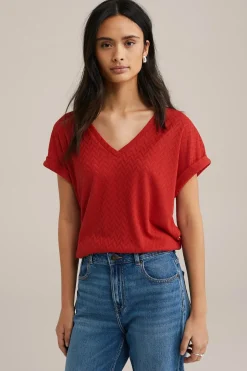 T-shirt met opengewerkt dessin