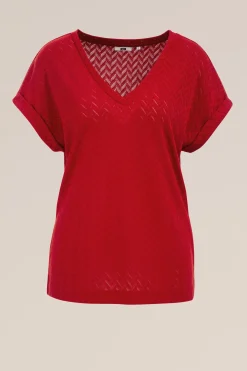 T-shirt met opengewerkt dessin