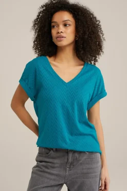 T-shirt met opengewerkt dessin