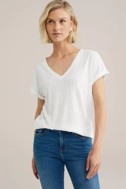 T-shirt met opengewerkt dessin
