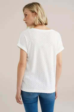T-shirt met opengewerkt dessin