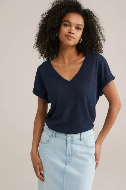 T-shirt met opengewerkt dessin