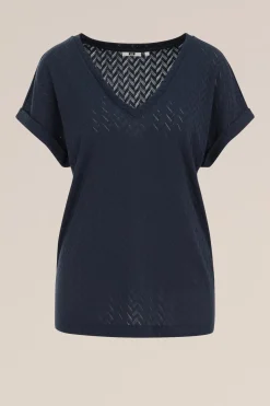 T-shirt met opengewerkt dessin