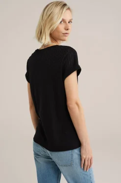 T-shirt met opengewerkt dessin