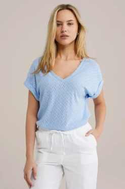 T-shirt met opengewerkt dessin