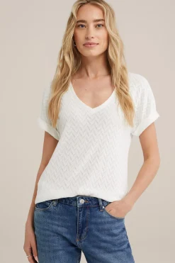 T-shirt met opengewerkt dessin