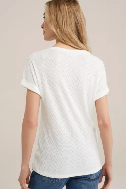 T-shirt met opengewerkt dessin