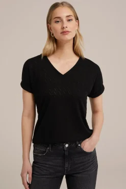 T-shirt met opengewerkt dessin