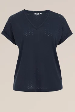 T-shirt met opengewerkt dessin - Curve