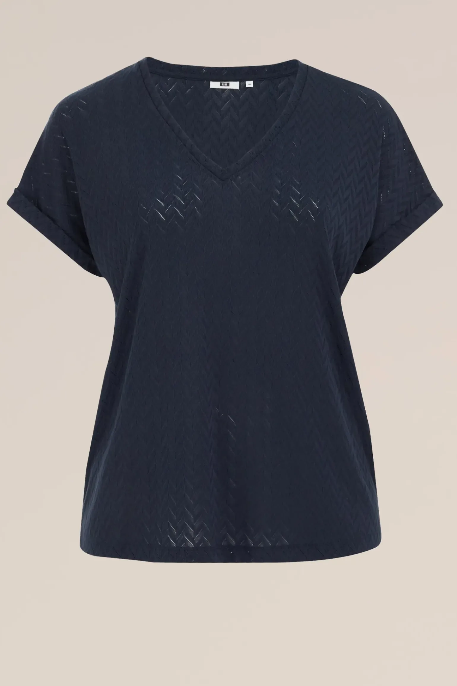 T-shirt met opengewerkt dessin - Curve