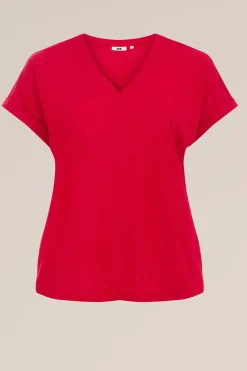 T-shirt met opengewerkt dessin - Curve
