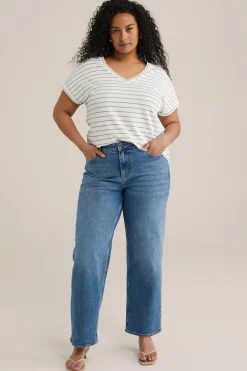 T-shirt met streep - Curve