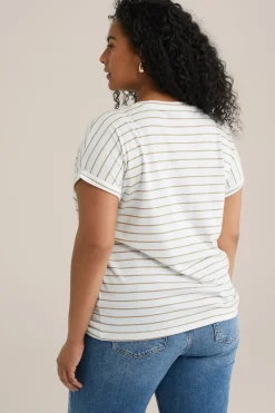 T-shirt met streep - Curve