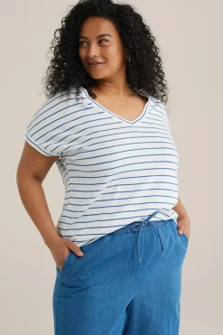 T-shirt met streep - Curve