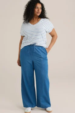 T-shirt met streep - Curve