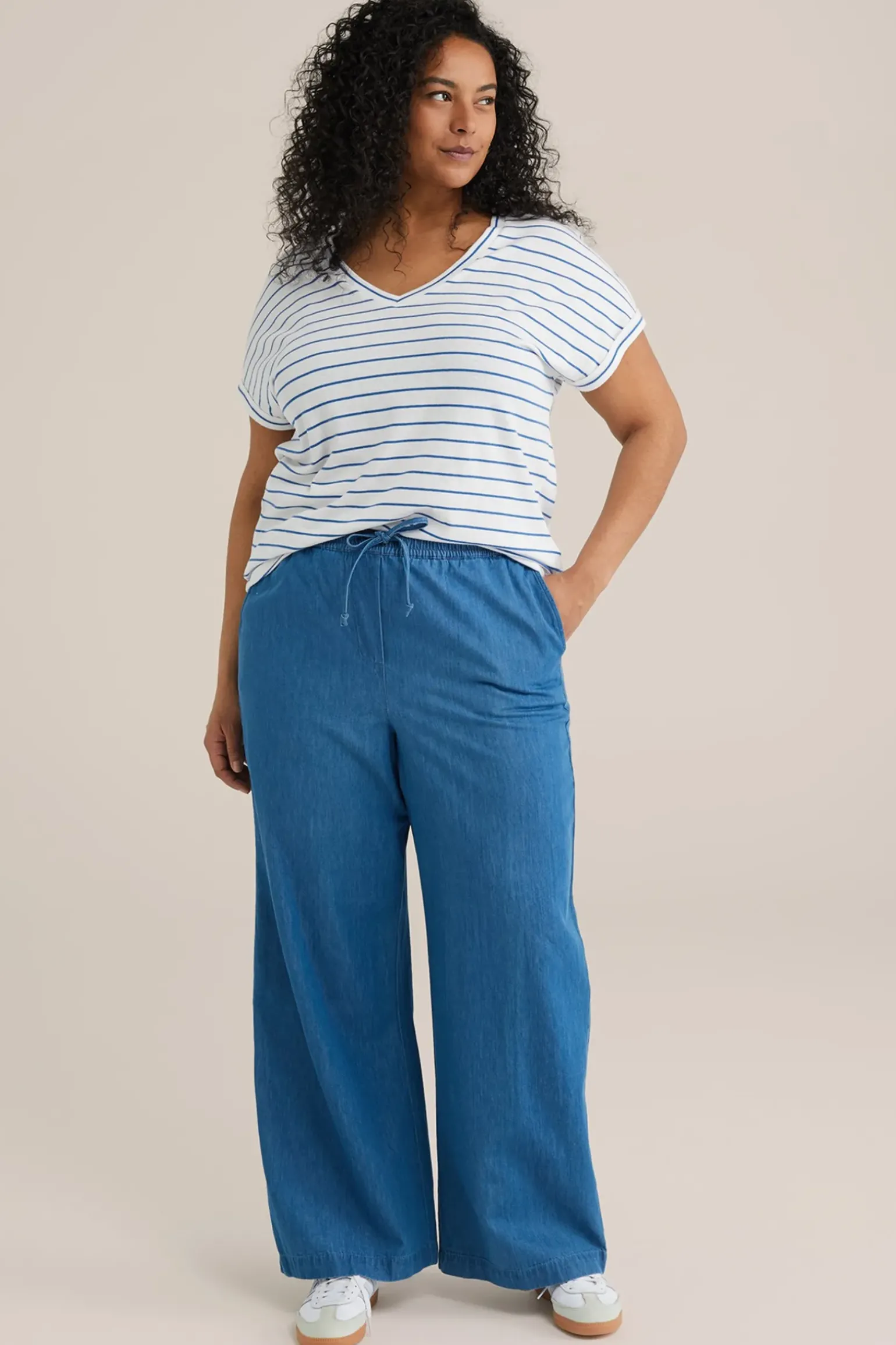 T-shirt met streep - Curve