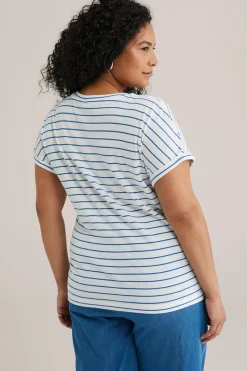 T-shirt met streep - Curve