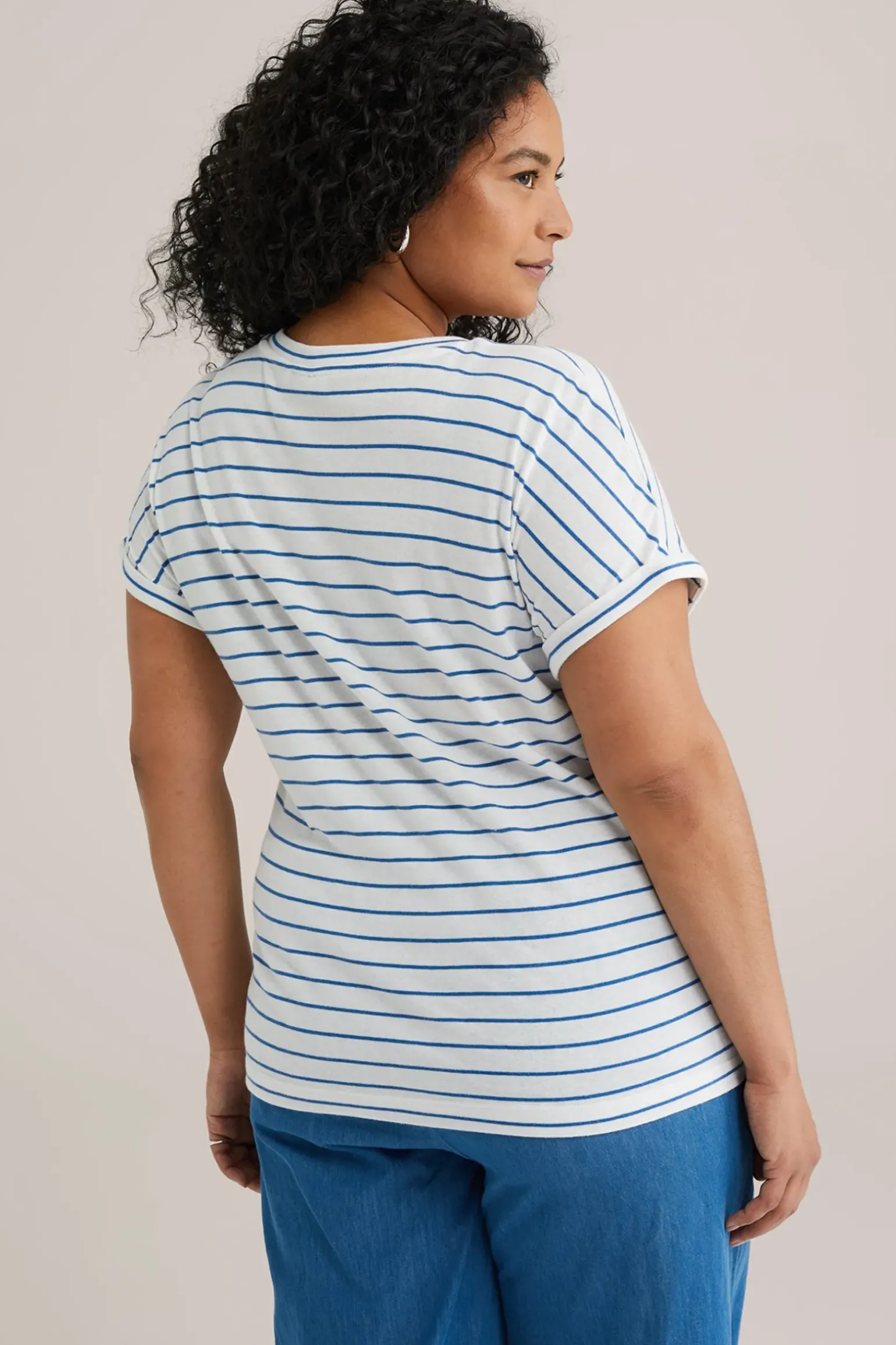T-shirt met streep - Curve