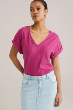 T-shirt met structuur