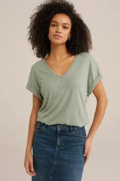 T-shirt met structuur