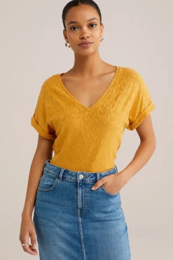 T-shirt met structuur